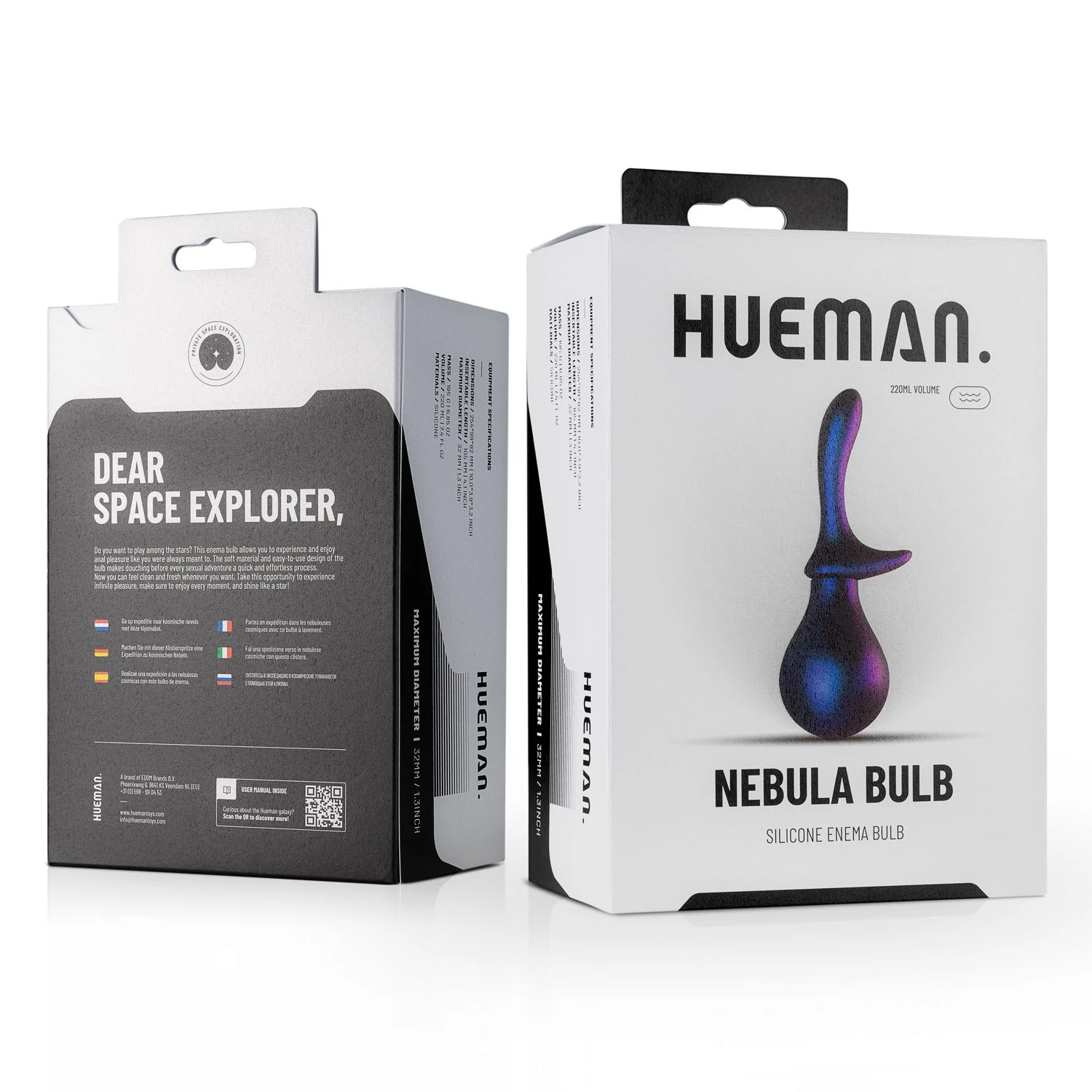 Hueman Nebula Bulb Analdusche, geeignet für Gleitmittel auf Wasserbasis