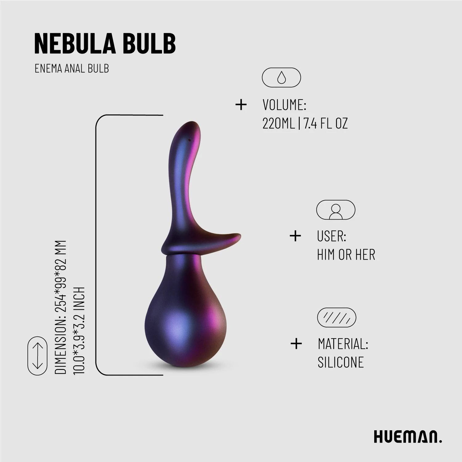 Analdusche von Hueman in Lila, unisex geeignet und einfach zu verwenden