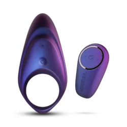 Hueman Neptune vibrierender Penisring in Lila mit kabelloser Fernbedienung