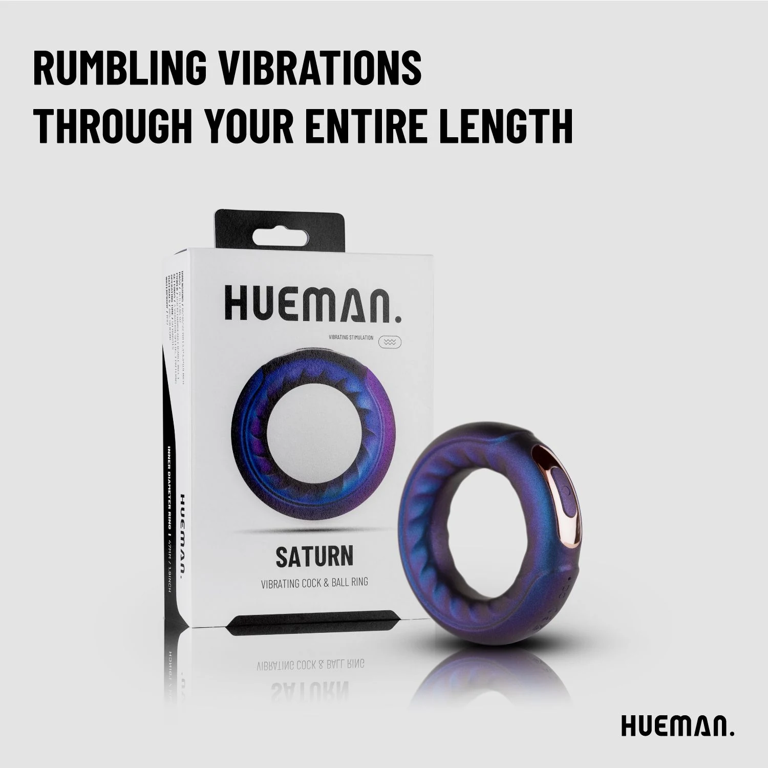 Lila Hueman Penis- und Hodenring, per USB wiederaufladbar