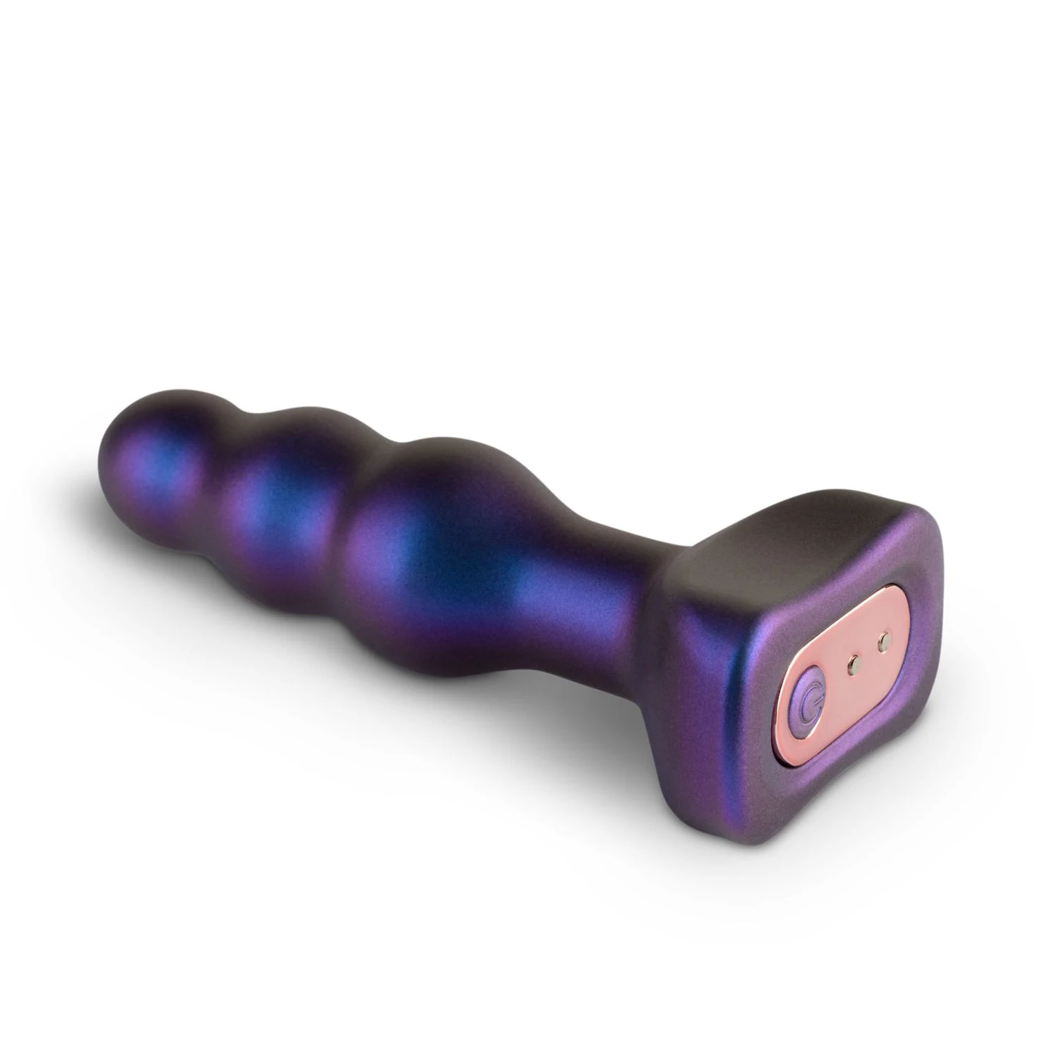 Lila Analplug mit breiter Basis und weichem Silikon