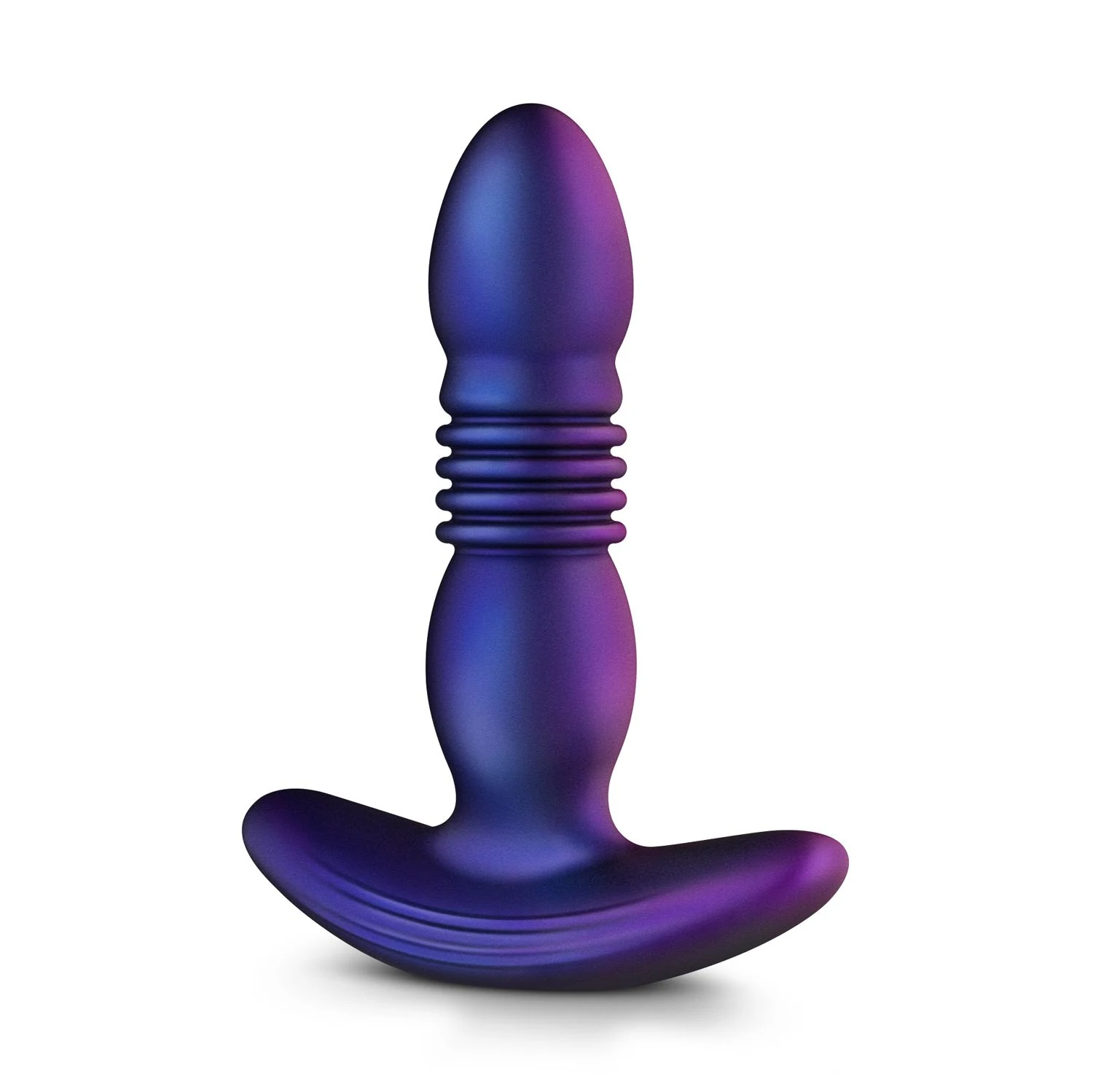 Hueman stoßender Buttplug in Lila aus Silikon