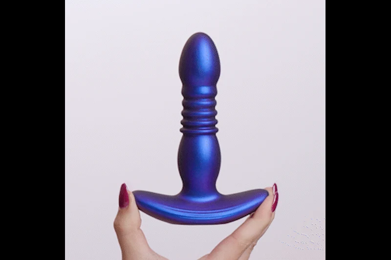 Lila Hueman Analplug mit stoßender und pulsierender Stimulation