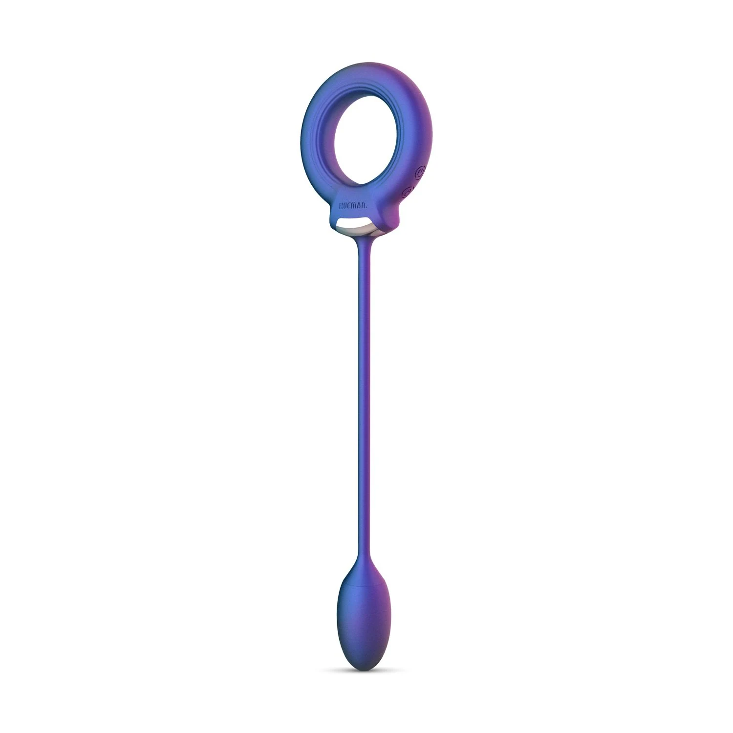 Lila Silikon-Cockring mit vibrierender Analkugel