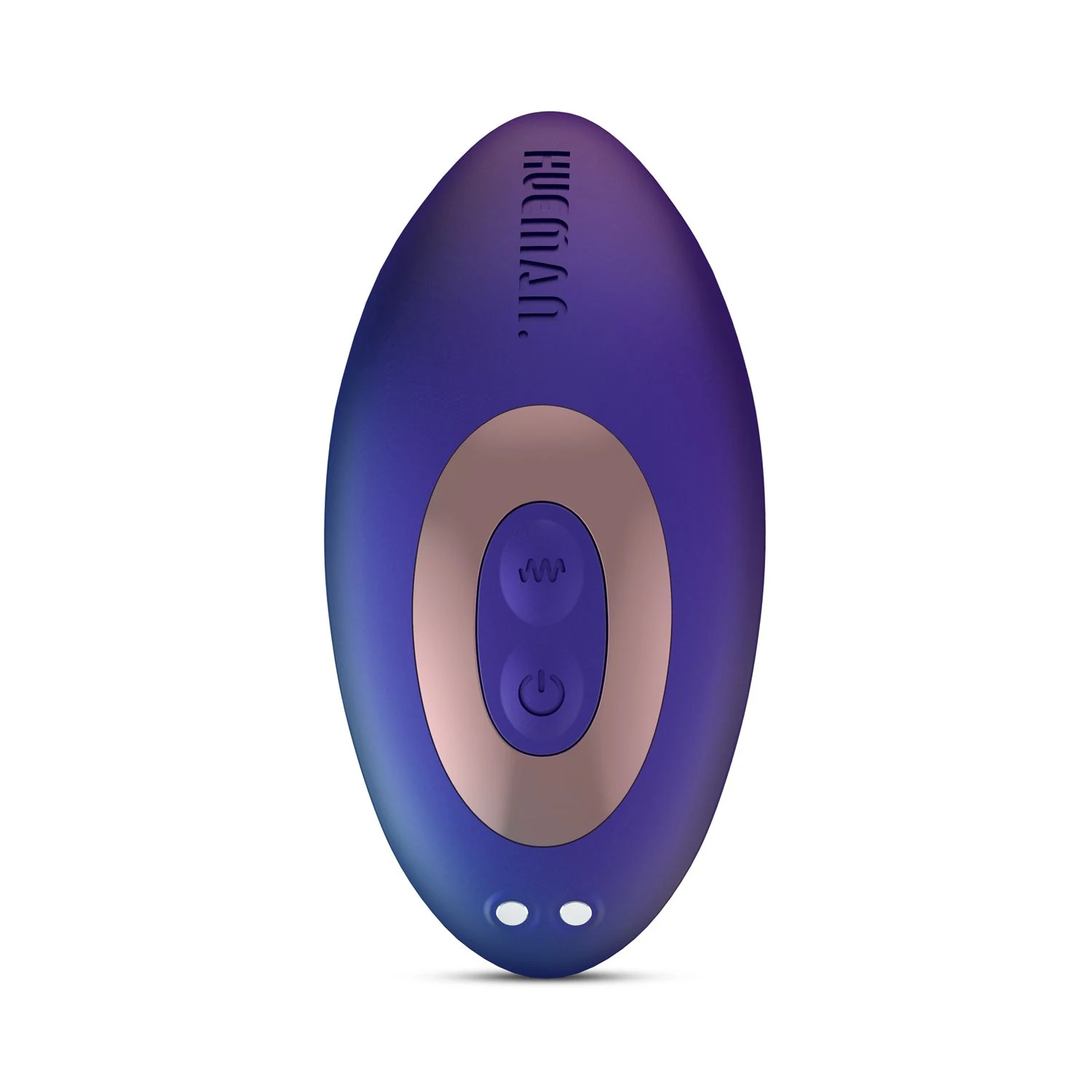 Lila Analplug mit Vibration, Klopf-Funktion und USB-Ladekabel von Hueman