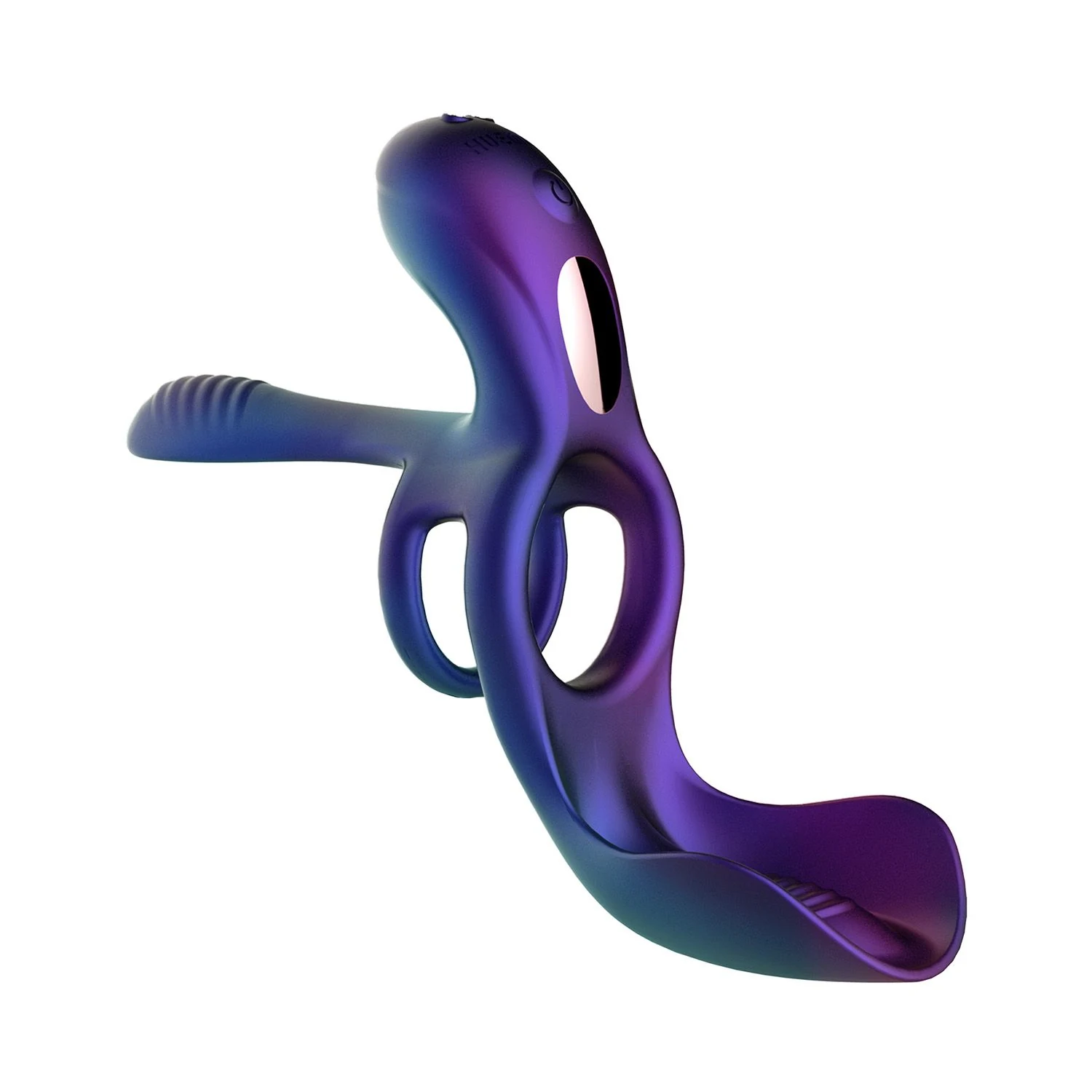 Lila Hueman Zenith Penisring mit Vibration für vielseitige Stimulation