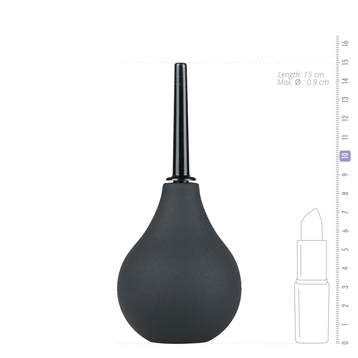 Schwarze Intimdusche mit einführbarer Spitze und 125 ml Fassungsvermögen