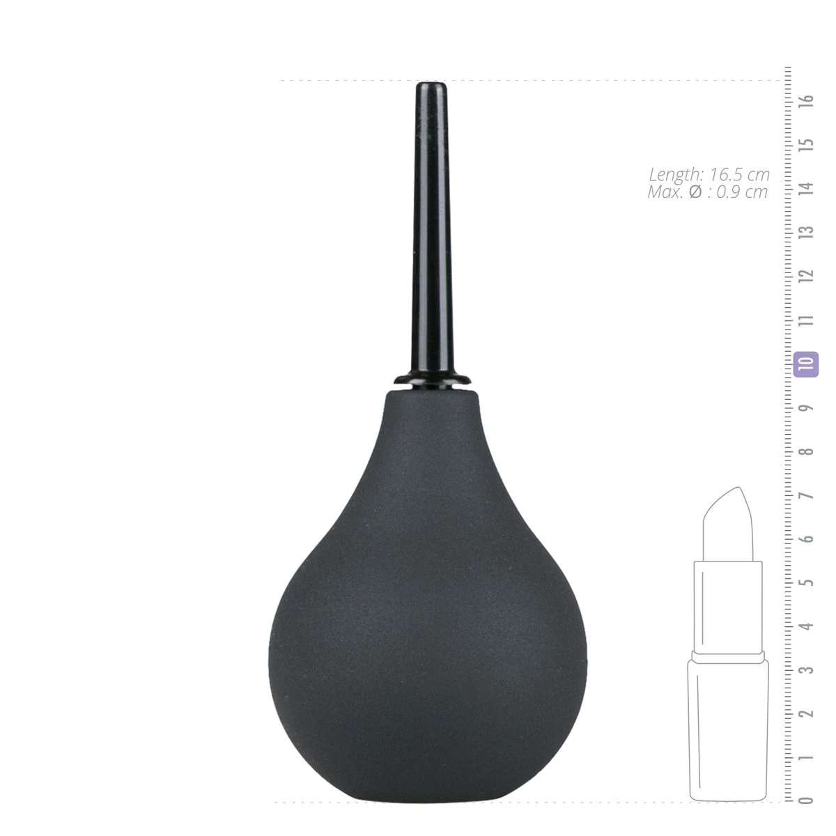 Wasserfeste Intimdusche Schwarz aus ABS mit 200 ml Fassungsvermögen