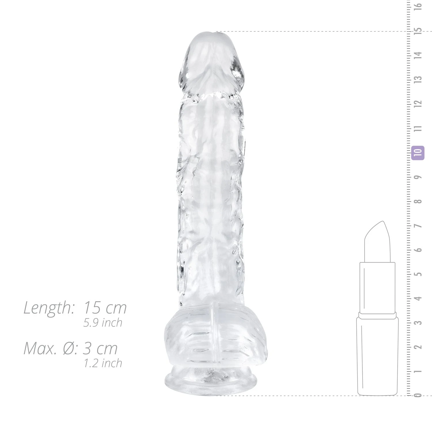 Transparenter Jelly Dildo mit Venenstruktur und Saugnapf