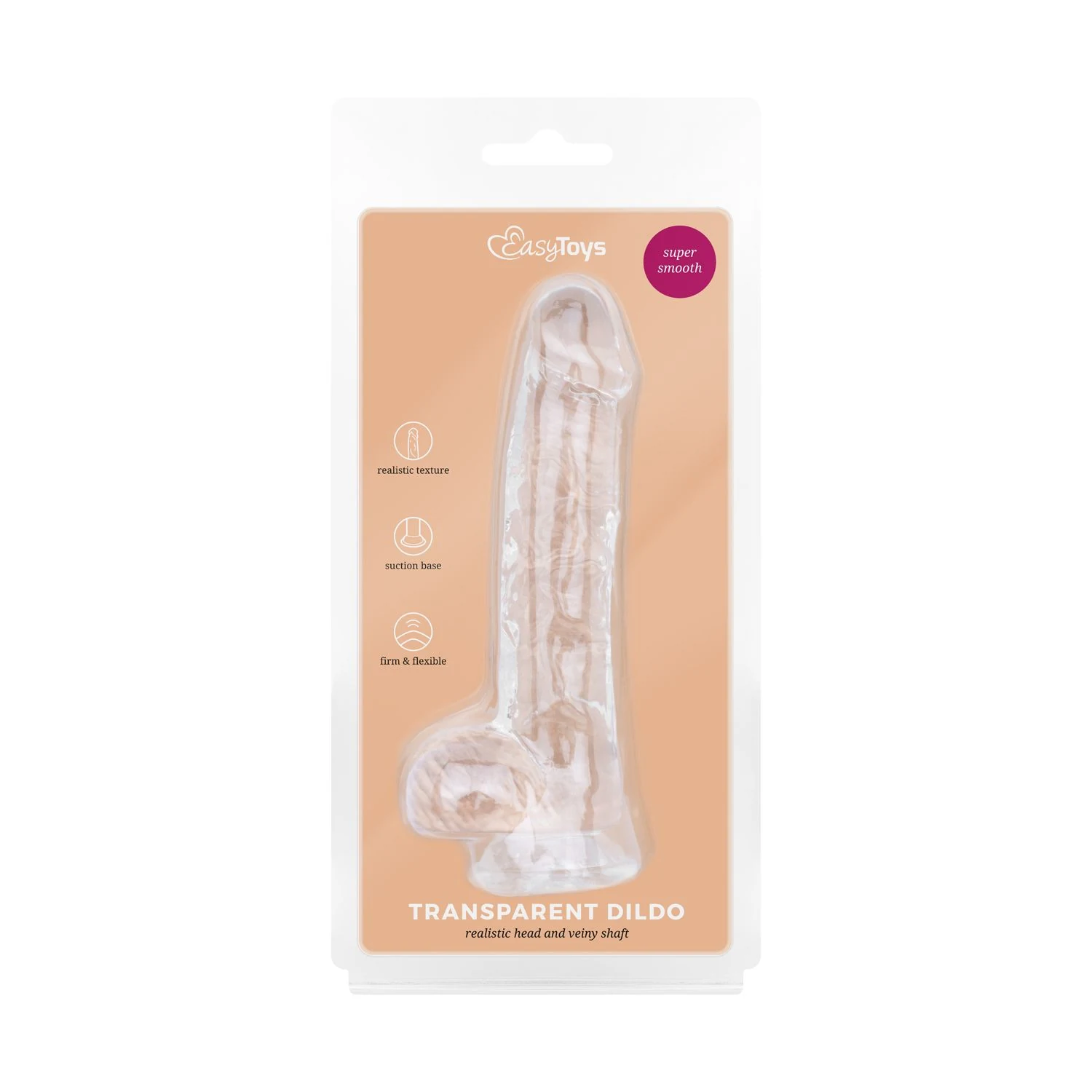 13,5 cm Jelly Dildo mit Hoden, Spitze und Saugnapf in durchsichtigem Design