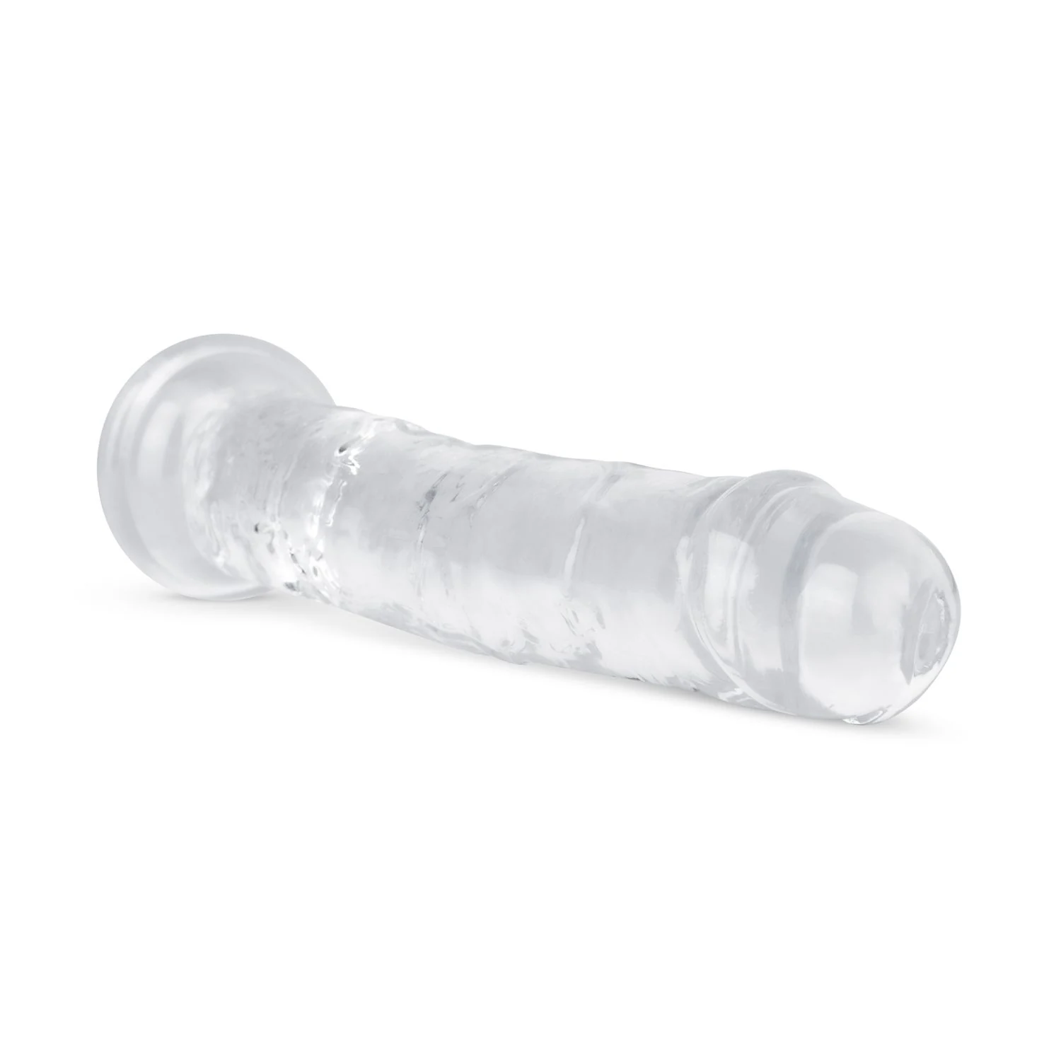 Weicher Dildo mit Saugnapf, durchsichtig und für Wasserbasis-Gleitmittel geeignet