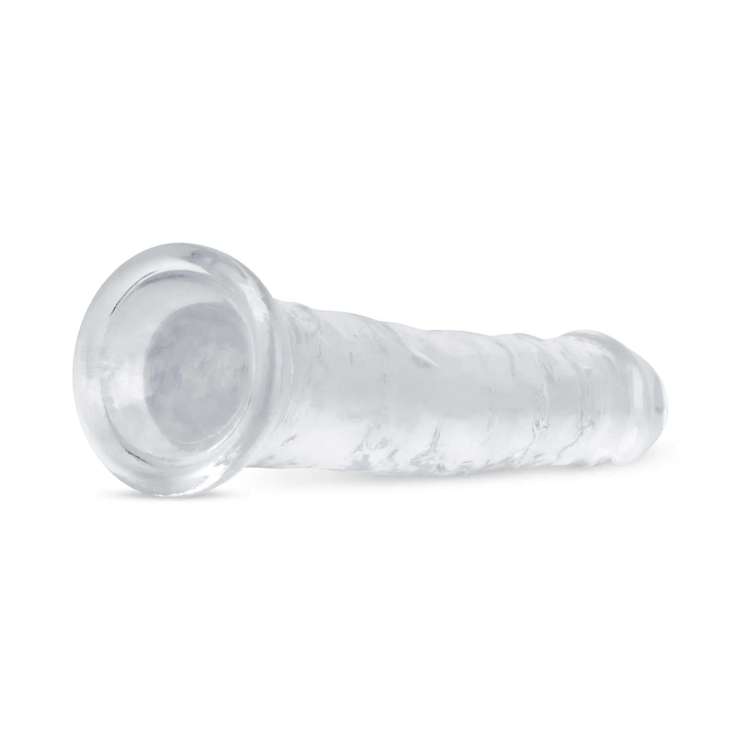 Transparenter Dildo mit Venenstruktur, 160 mm Einführtiefe und Saugnapf