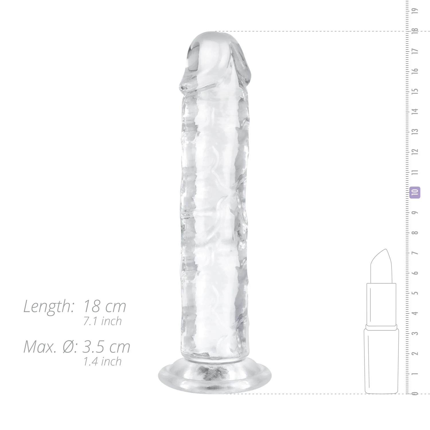 Jelly Dildo 16 cm mit lebensechten Merkmalen und schlichtem Aussehen