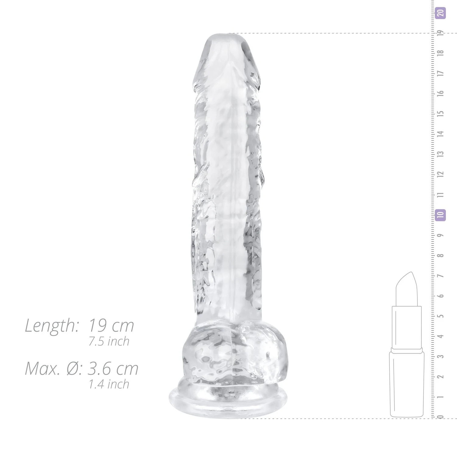 Unisex Dildo mit Hoden, Saugnapf und realistischer Form