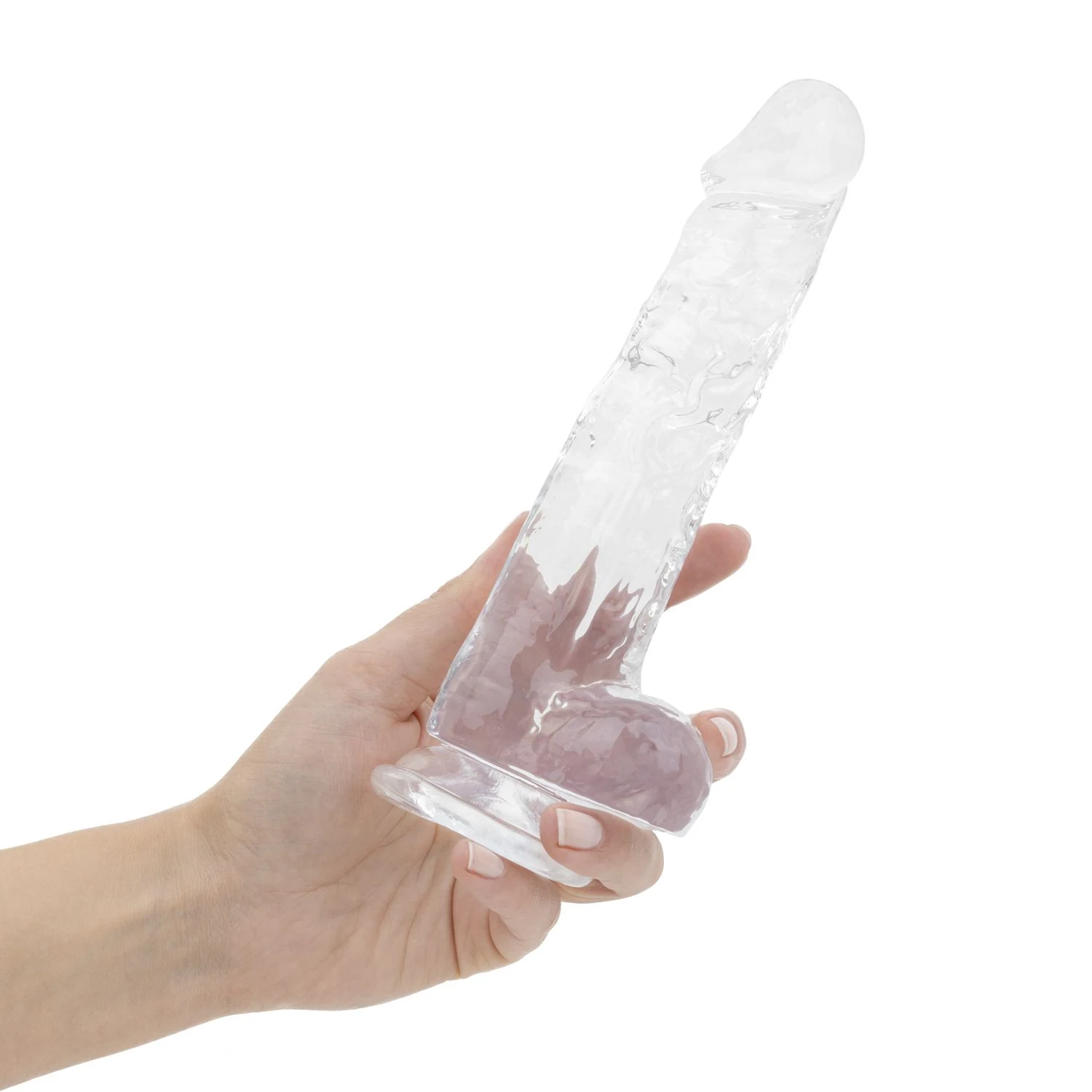 Jelly Dildo mit Saugnapf, transparentem Schaft und markanter Spitze