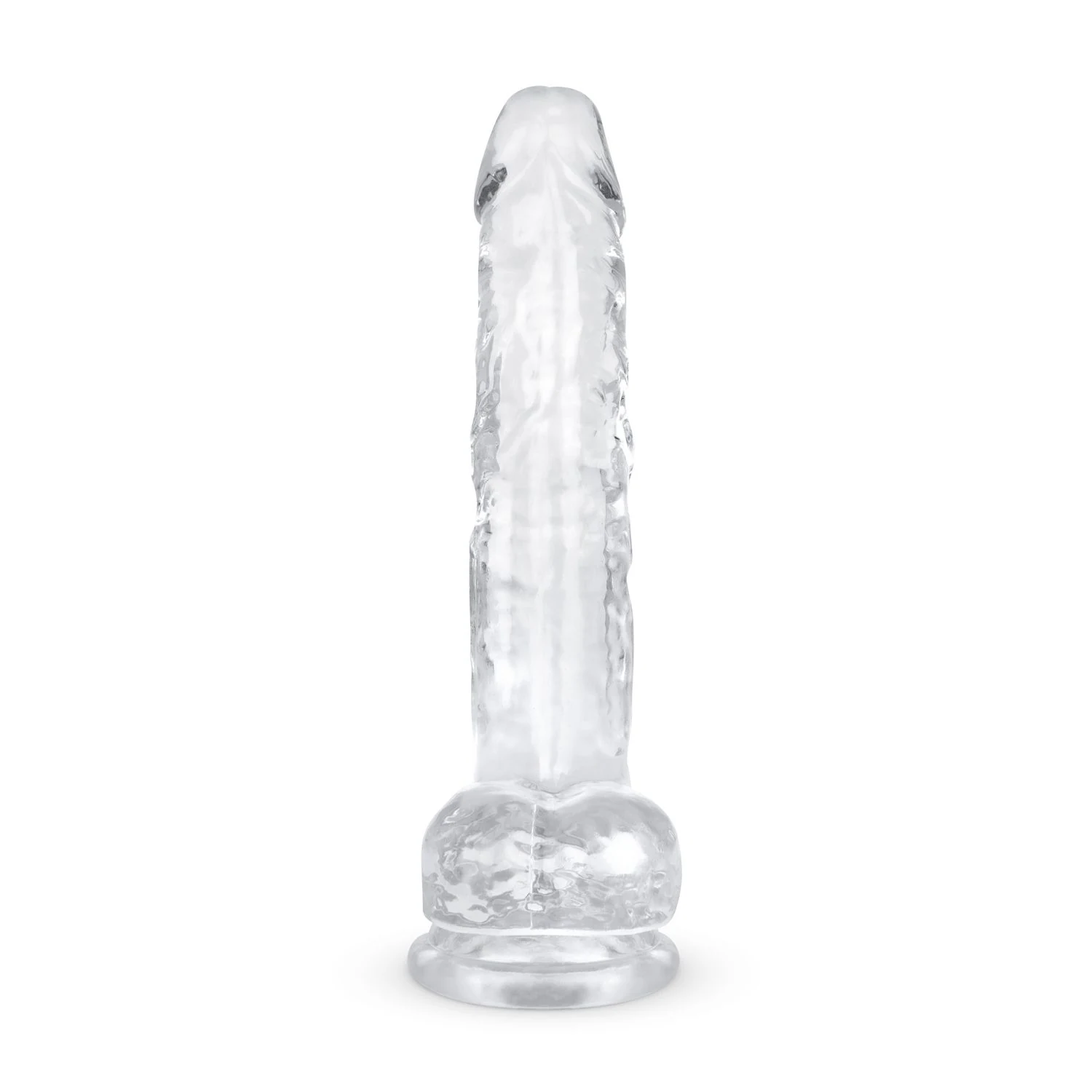 Transparenter Dildo mit langem 19-cm-Schaft für vaginale oder anale Penetration