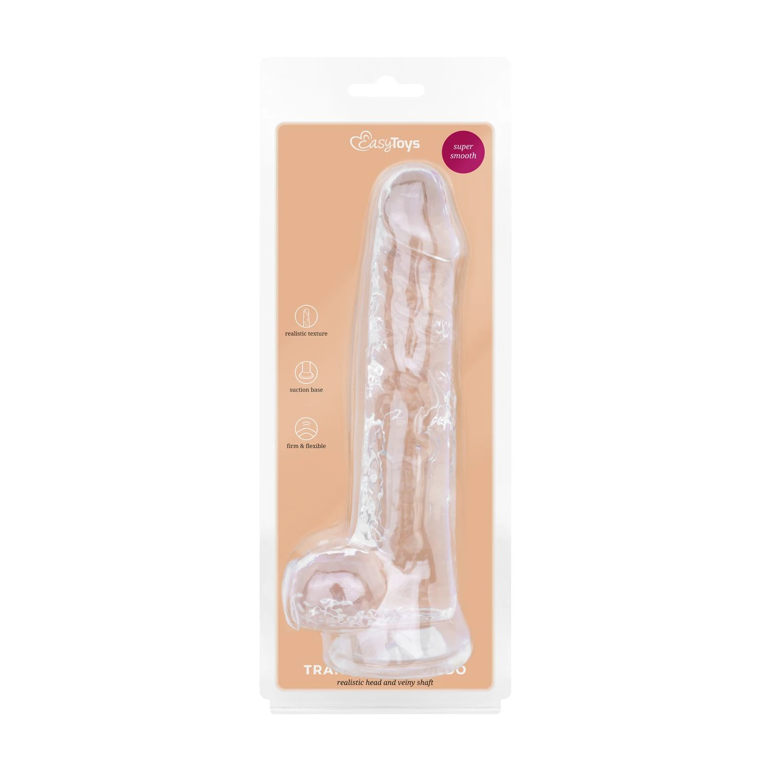 Transparenter Dildo für Gleitmittel auf Wasserbasis und tiefe Penetration