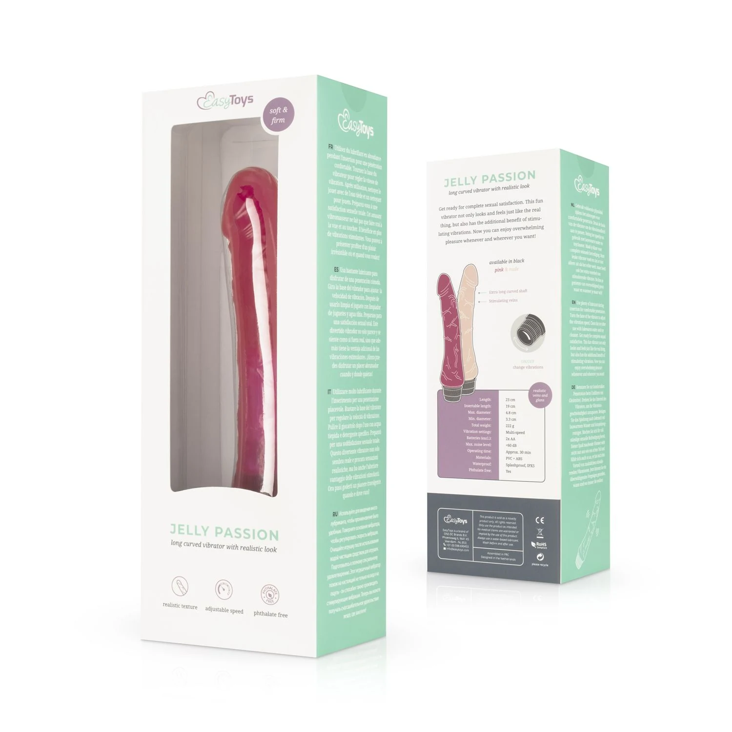Rosa Vibrator mit geädertem Schaft und realistischer Gestaltung