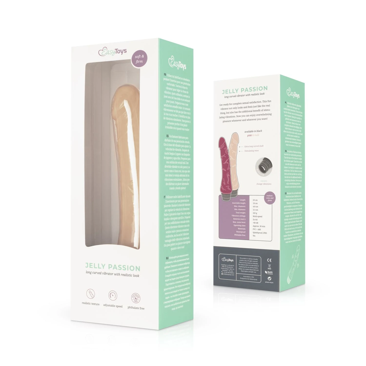Weißer Jelly Passion Vibrator mit geädertem Schaft und realistischer Gestaltung