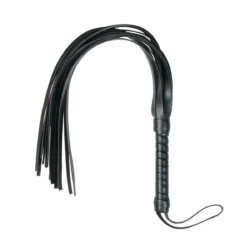 Kleine Riemenpeitsche aus schwarzem PU-Leder von Toys Fetish Collection