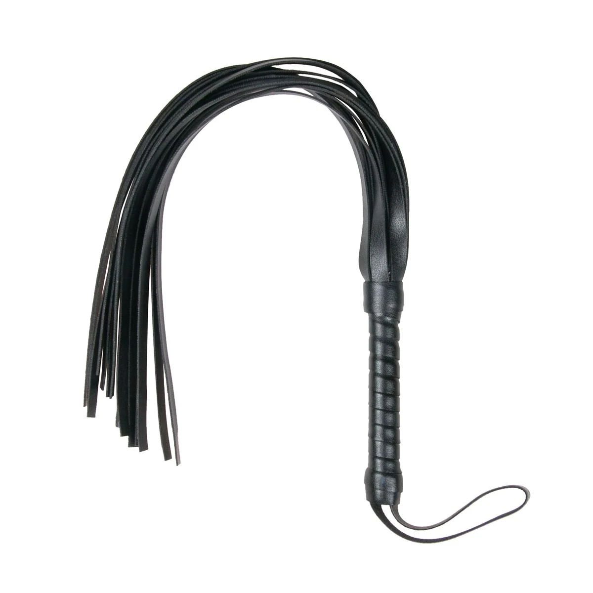 Kleine Riemenpeitsche aus schwarzem PU-Leder von Toys Fetish Collection