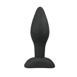 Kleiner Silikon-Analplug in Schwarz mit konischer Spitze und breiter Basis