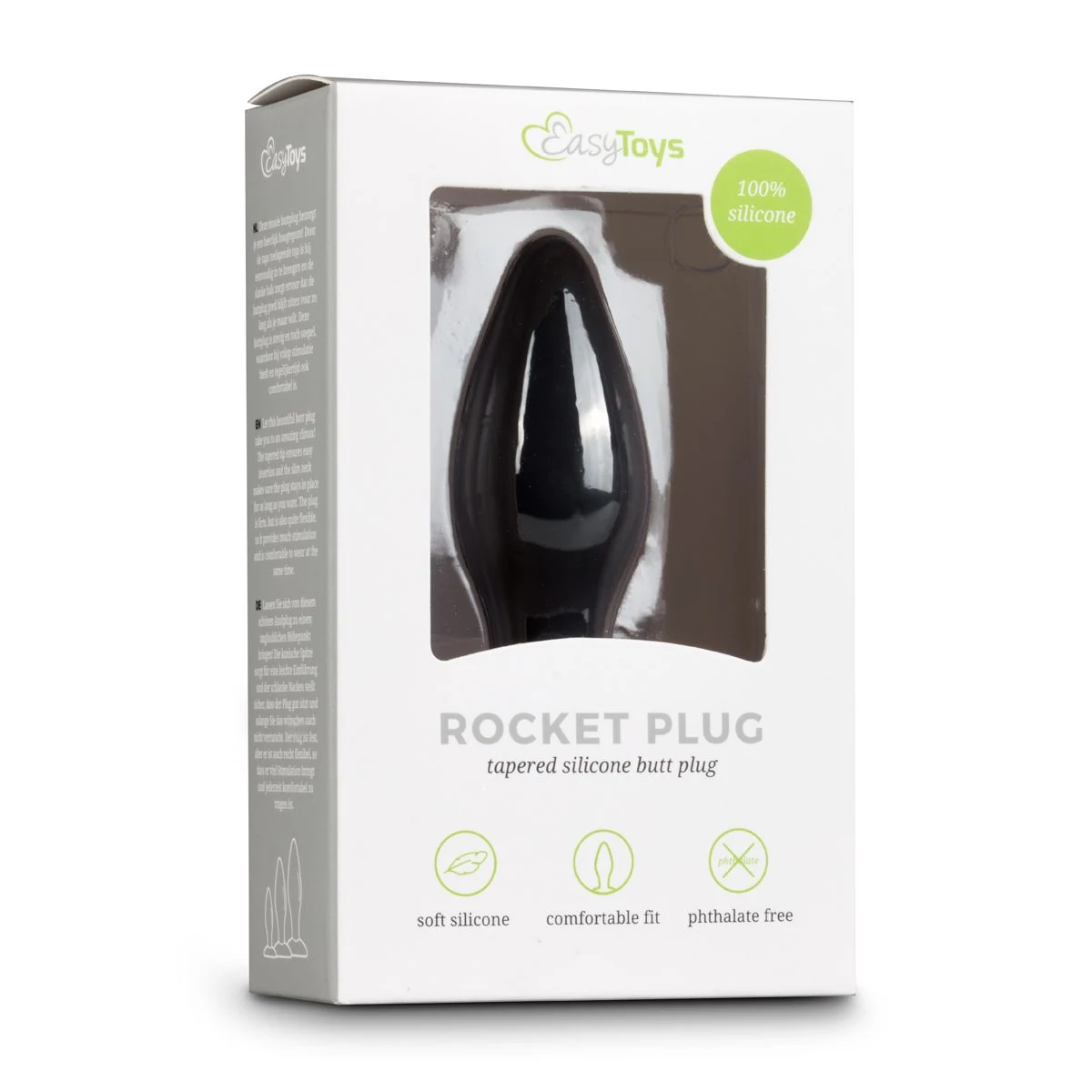 Schwarzer Analplug aus Silikon für Beginner mit schlankem Nacken