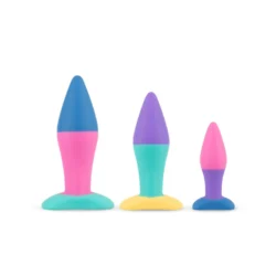 Koda Analplug Set aus Silikon mit drei Größen und farbenfrohem Design