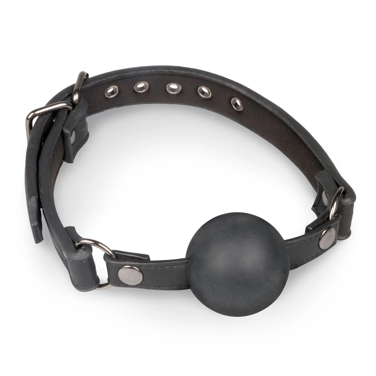 Schwarzer Kugelknebel aus Silikon mit verstellbarem Riemen von Toys Fetish