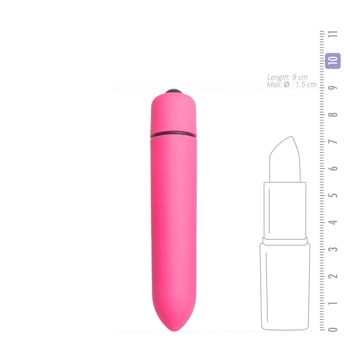 Kompakter Bullet Vibrator in Rosa mit 10 Vibrationsstufen