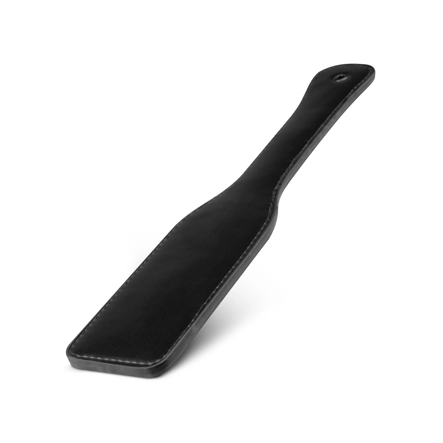 Schwarzes SM Paddle aus Kunstleder für ein freizügiges BDSM-Spiel