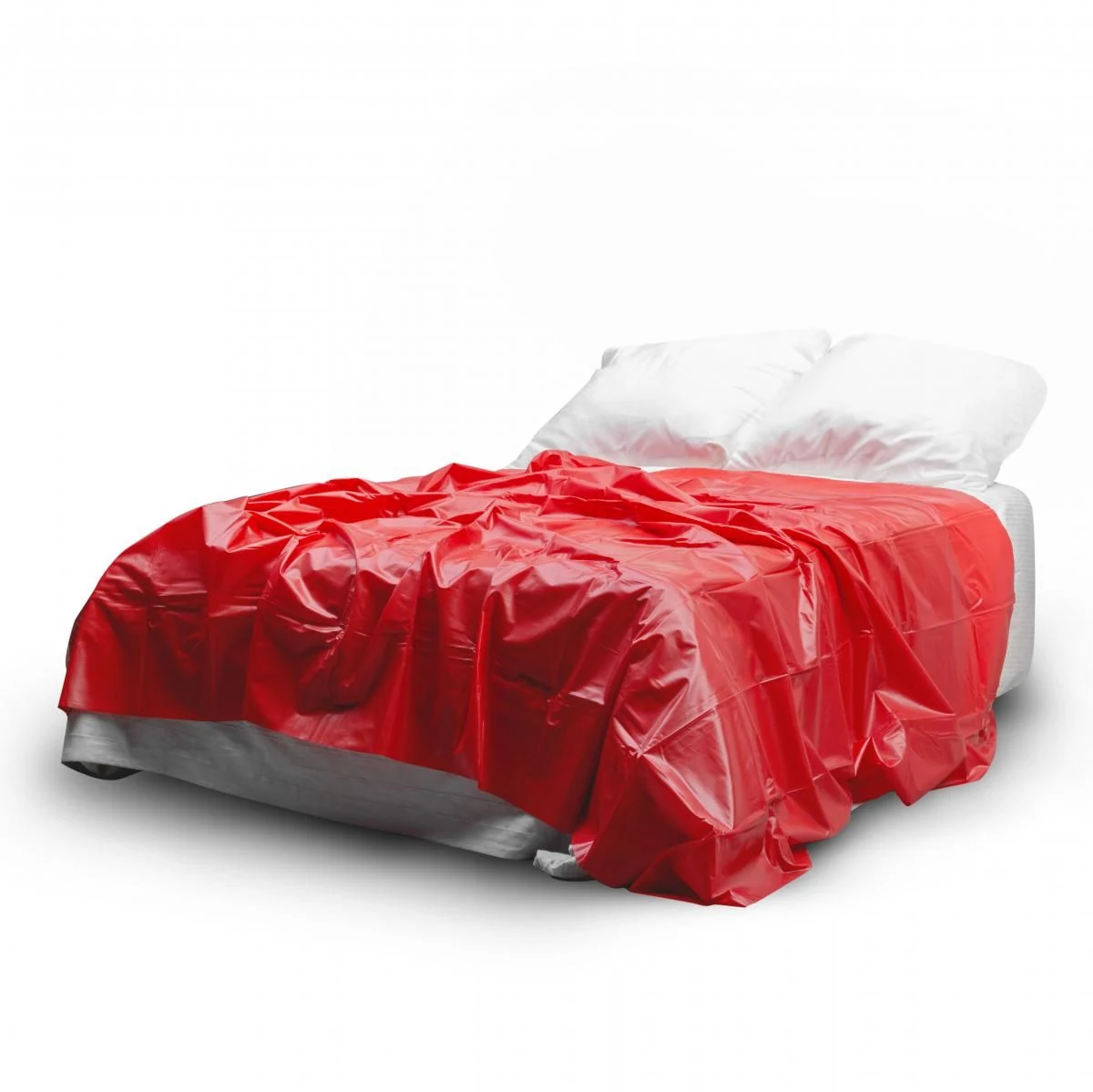 Rotes Lacklaken aus PVC, wasserdichtes Vinyllaken in 180 x 230 cm