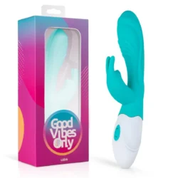 Leda Rabbit Vibrator von Good Vibes Only in Grün und Türkis mit flexiblem Klitorisstimulator