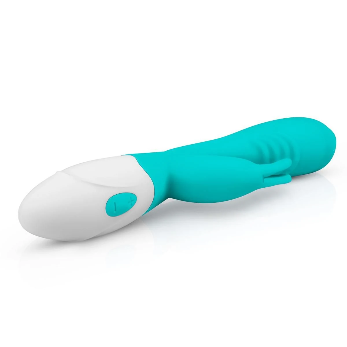 Grüner und türkiser Rabbit Vibrator Leda mit einfacher Druckknopf-Steuerung