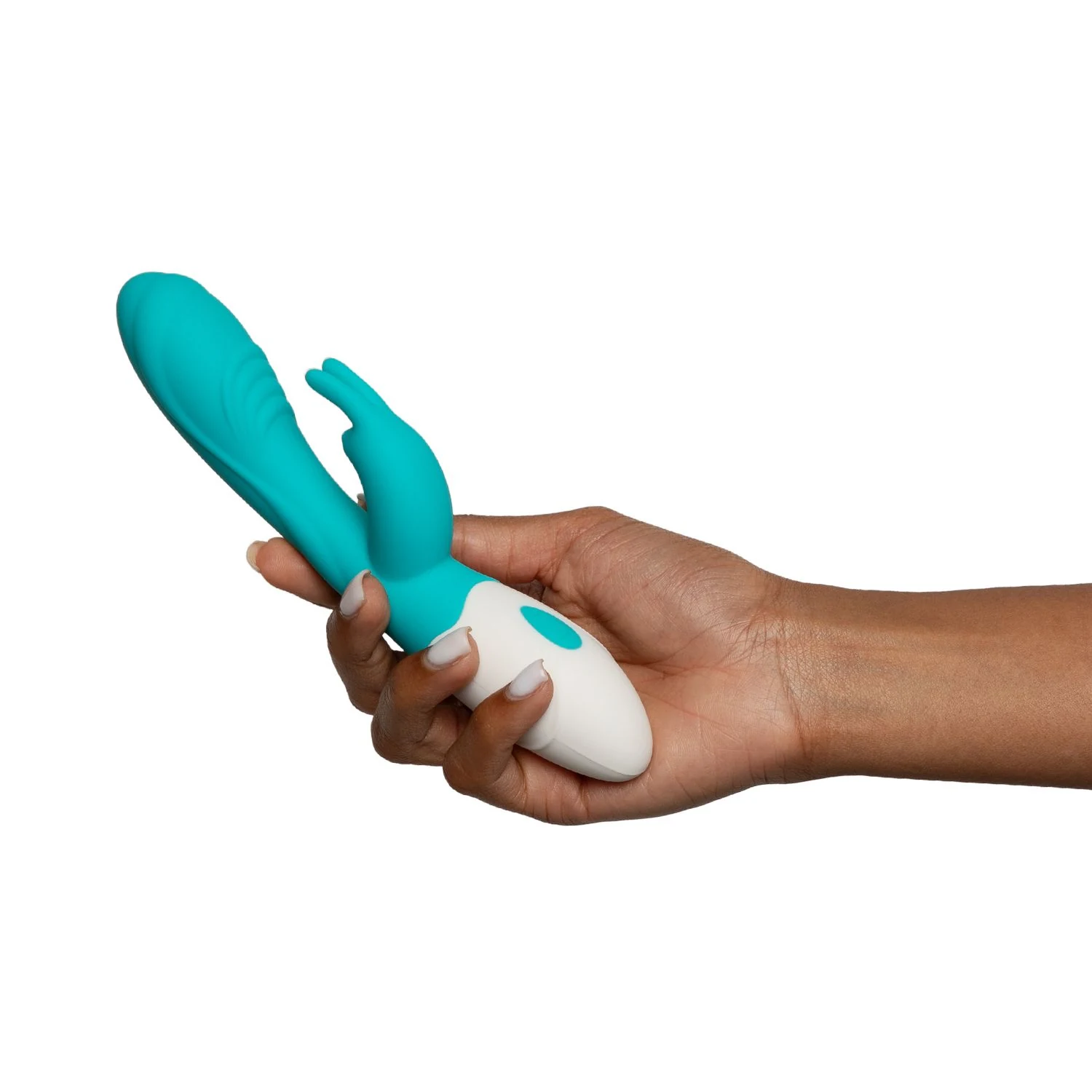 Wasserfester Leda Rabbit Vibrator in Grün und Türkis mit USB-Ladekabel