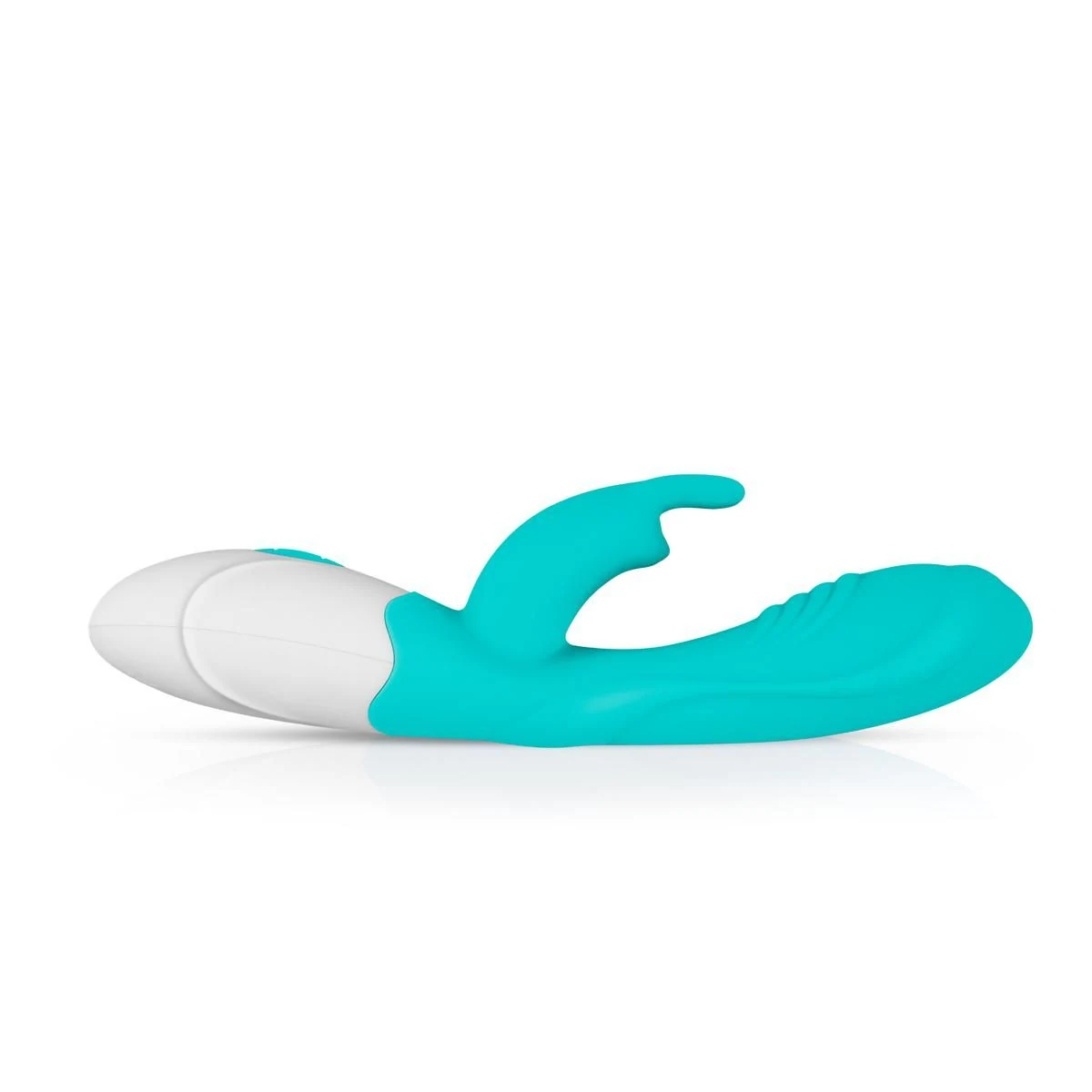 Türkis-grüner Leda Vibrator mit Druckknopf-Bedienung und verstellbaren Vibrationen