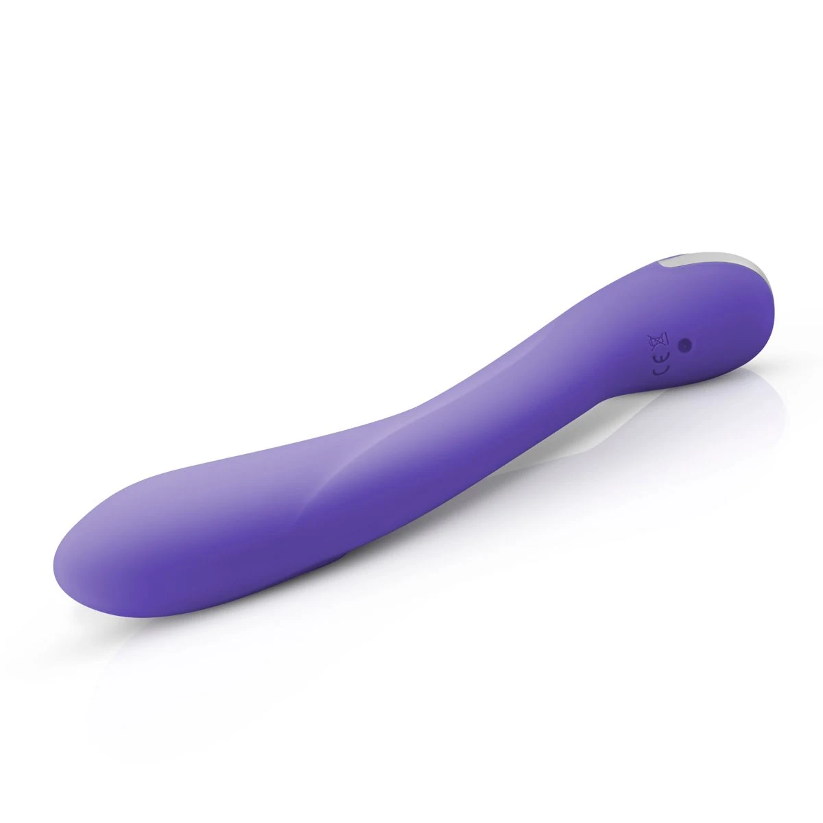 Lila Vibrator mit geschwungener Spitze für gezielte G-Punktstimulation