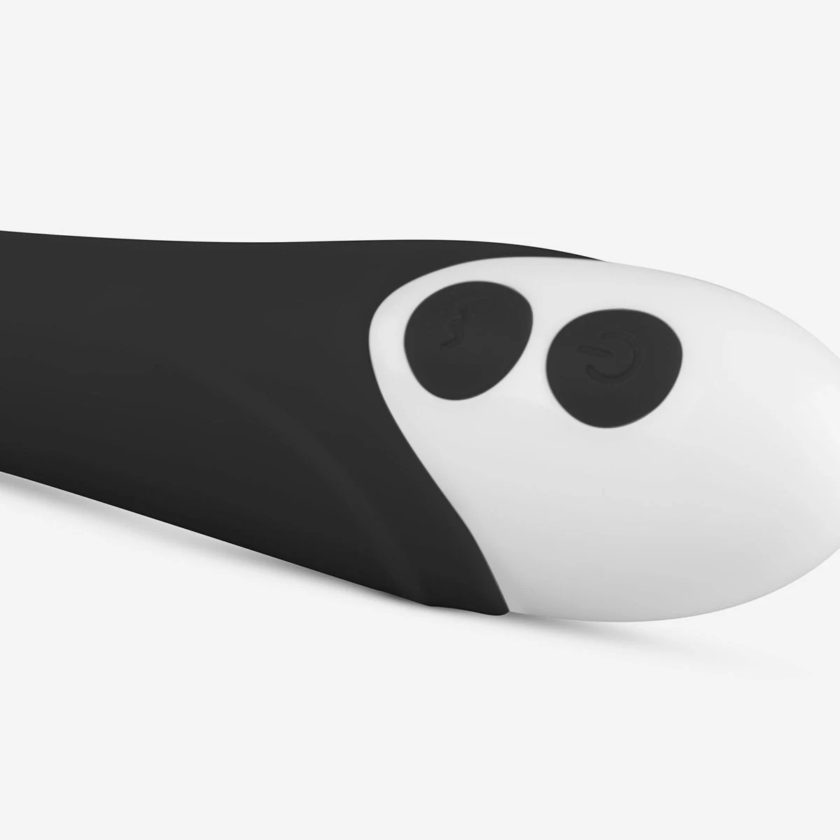 Schwarzer Lunar Vibe Vibrator aus Silikon mit Druckknopf