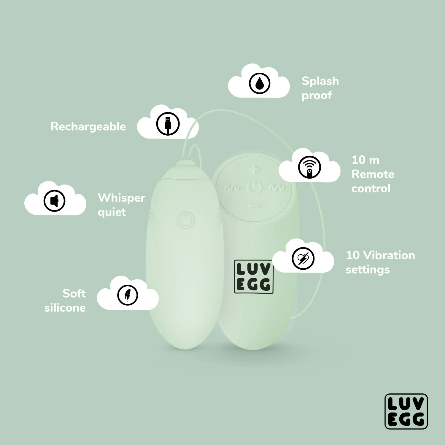 Vibrierendes Ei LUV EGG in Grün für Paare