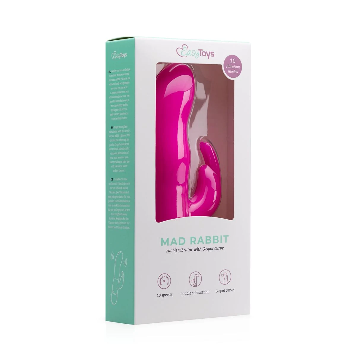 Wasserfester Rabbit Vibrator Rosa mit Druckknopf und Silikonkörper
