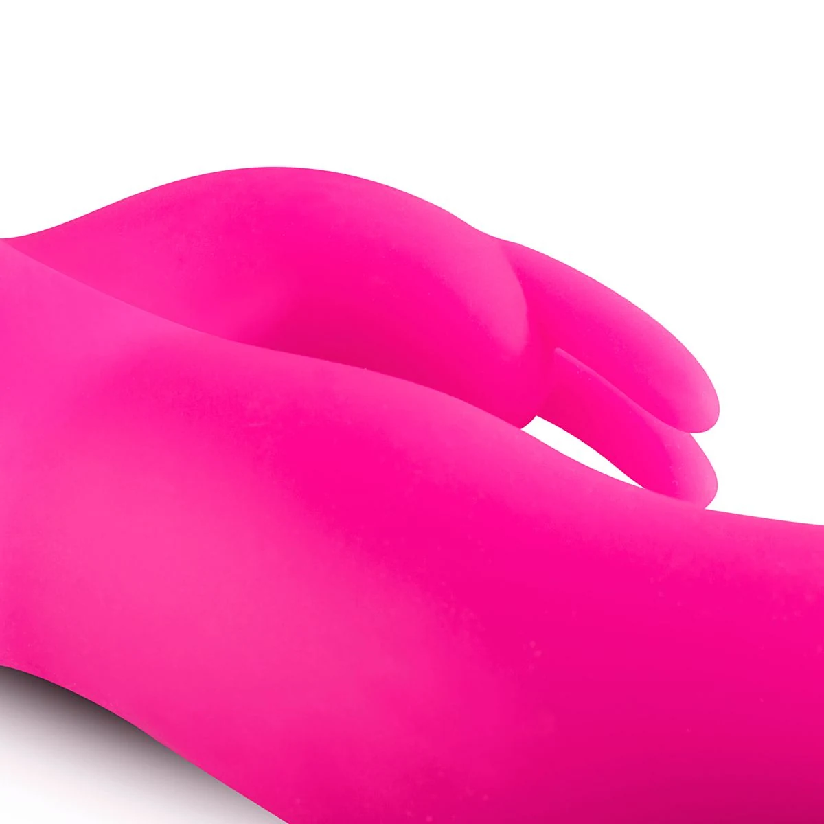 Rosa Silikon-Vibrator mit gebogener Spitze und variierenden Vibrationen