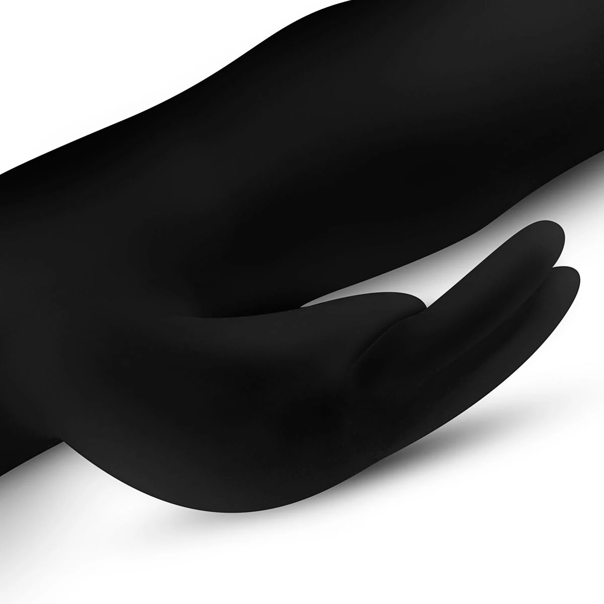 Schwarzer Rabbit Vibrator aus Silikon für G-Punkt- und Klitorisstimulation