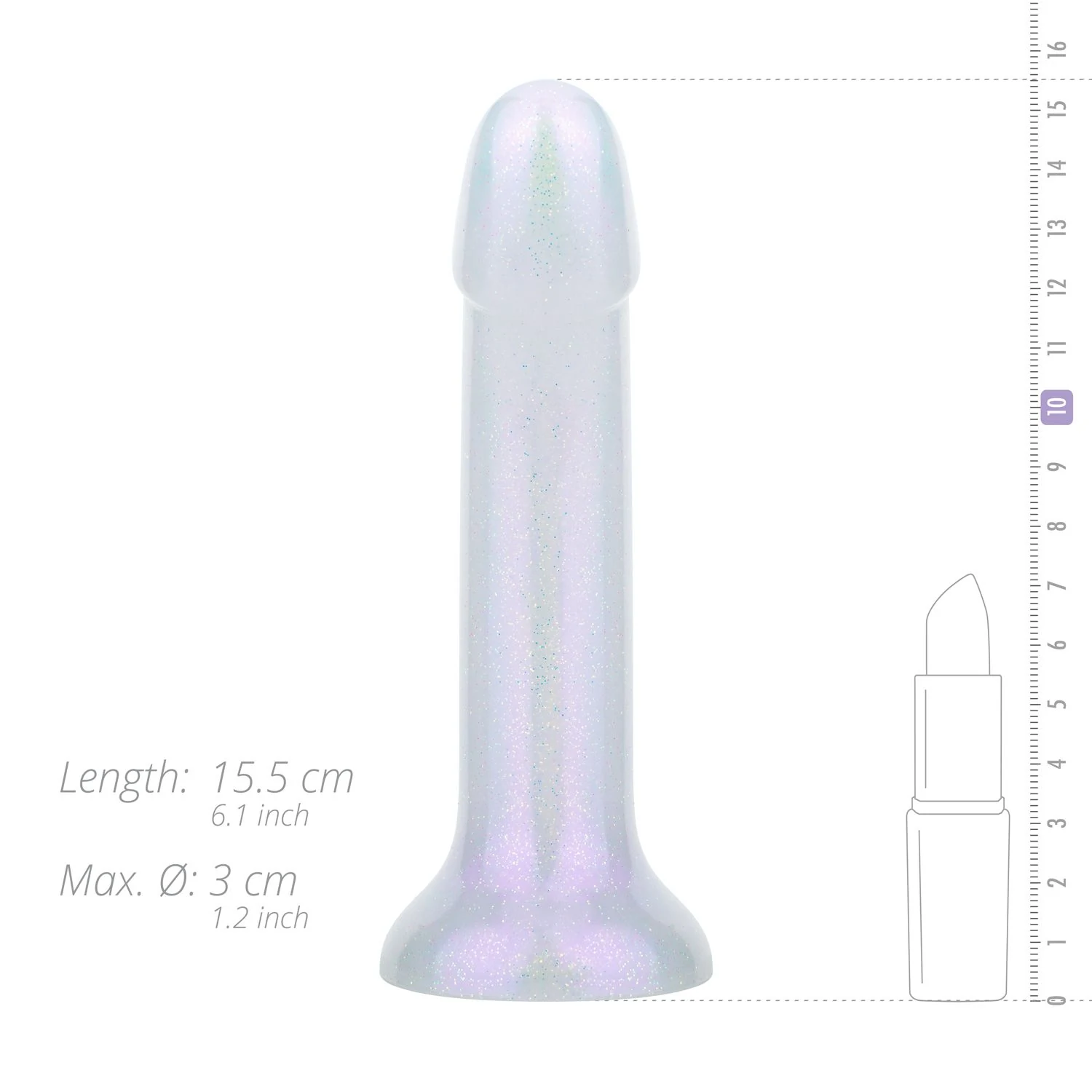 Unisex Meerjungfrau Glitzer Dildo, 150 mm Länge, für Anfänger geeignet