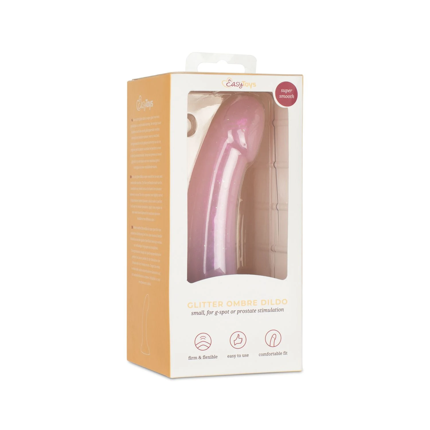 Wasserfester Dildo in Weiß mit Glitzerelementen und Ombre-Design