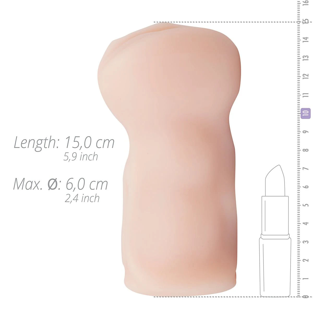 Wasserfester Masturbator in Beige, 150 mm Länge und 60 mm Durchmesser
