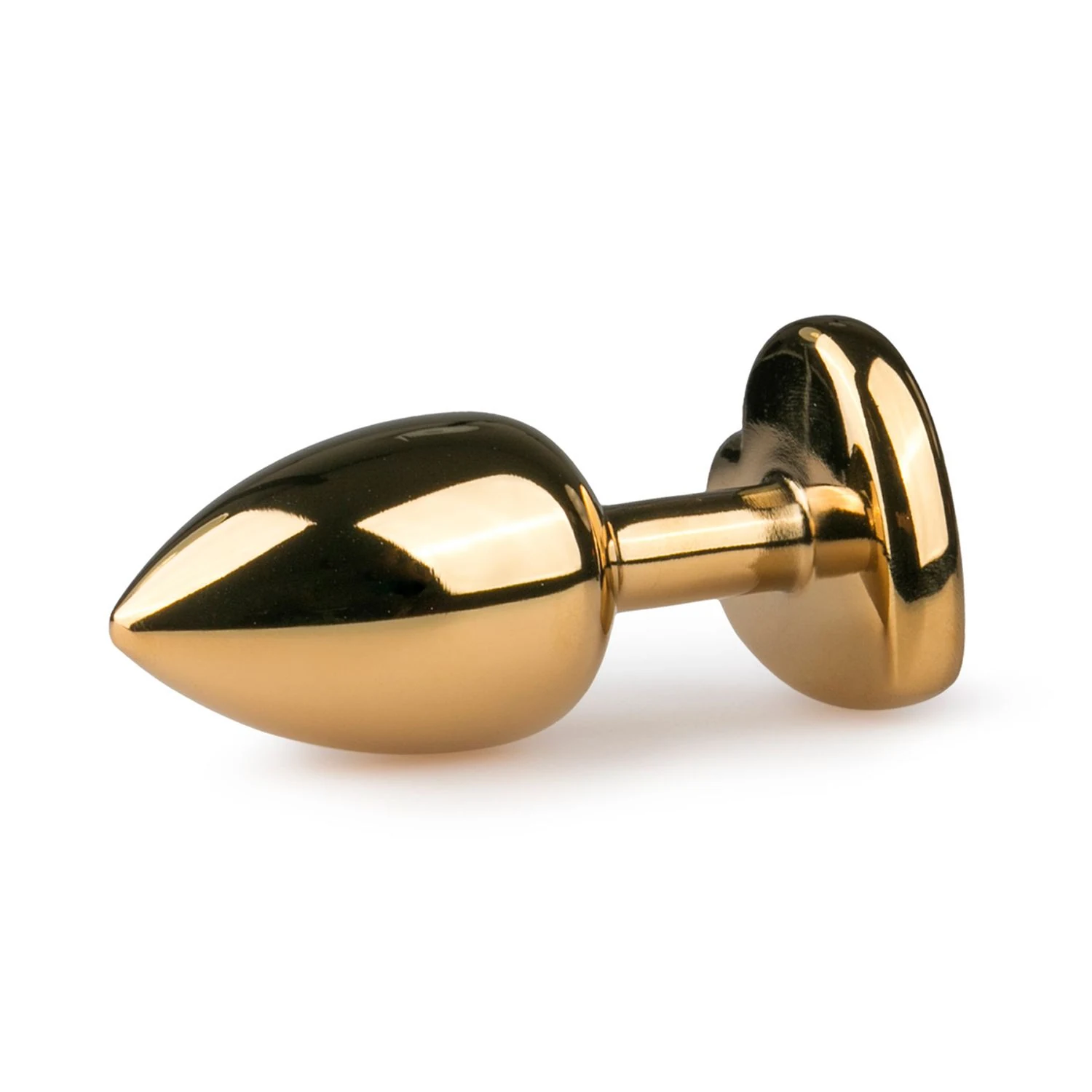 Butt Plug aus Metall mit Herz-Zierstein in Rosa und glänzender Oberfläche