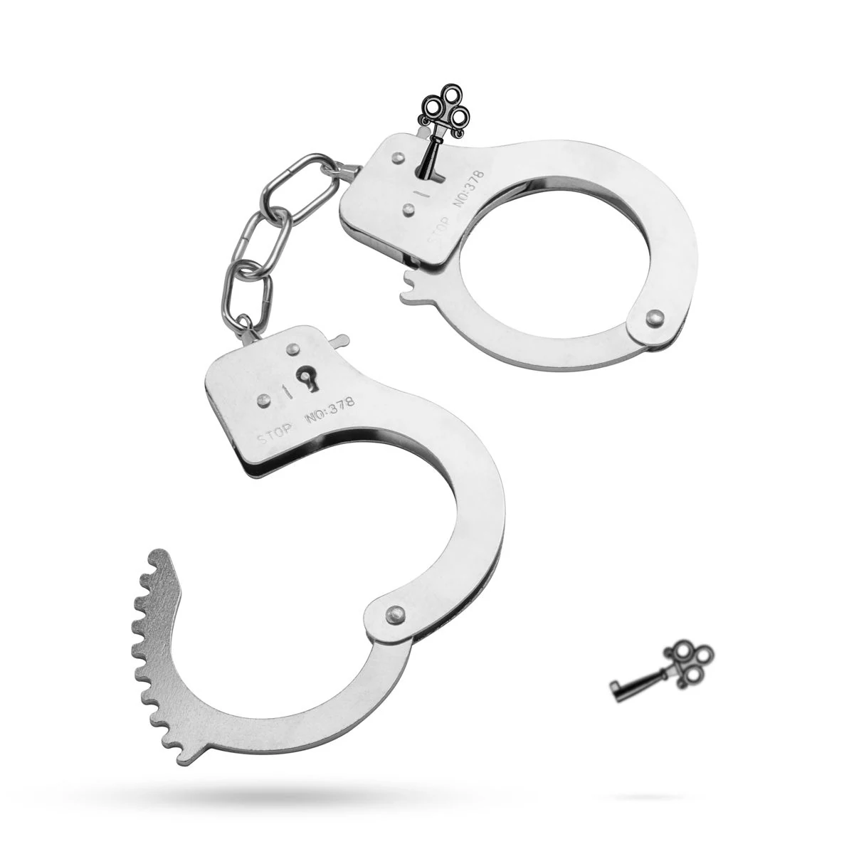 Verstellbare Handschellen aus Metall in Silber für Bondage-Einsteiger