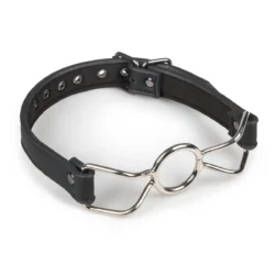 Metallknebel schwarz mit verstellbarem Riemen und Metallball für Bondage