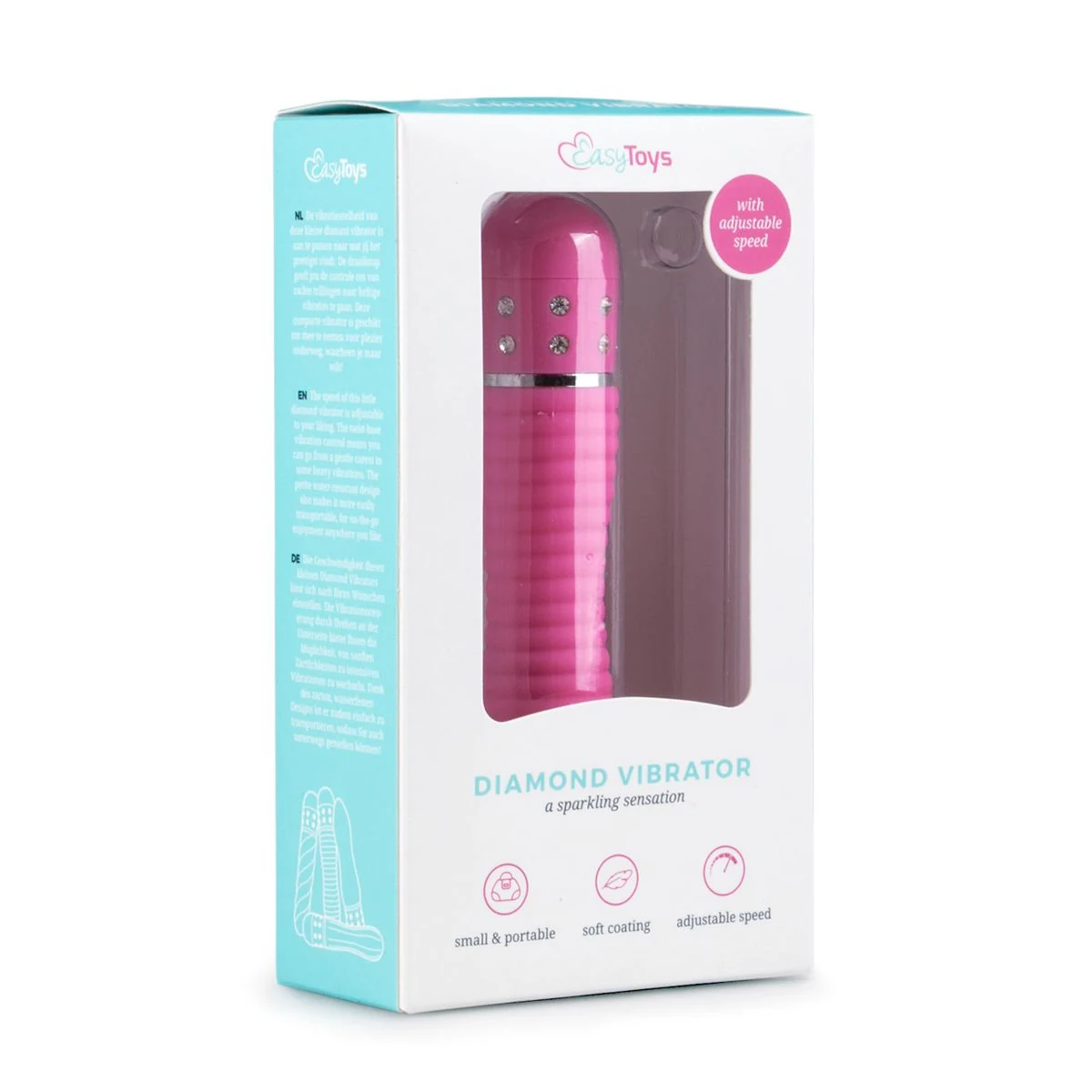 Rosa Mini-Vibrator mit geriffeltem Schaft und Drehknopf