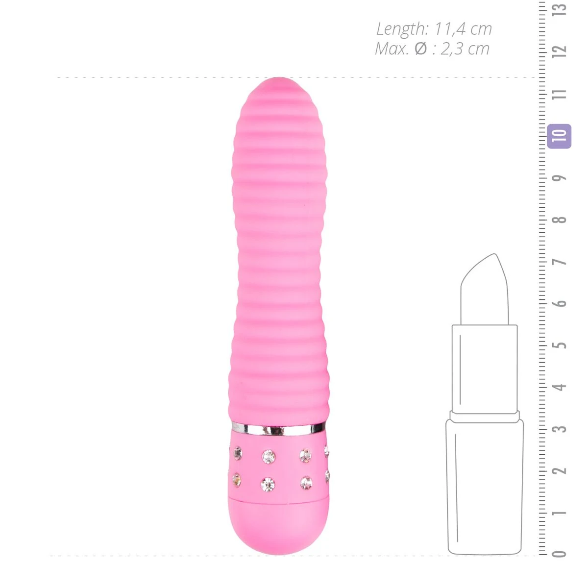 Geriffelter Mini-Vibrator mit verstellbarer Vibration